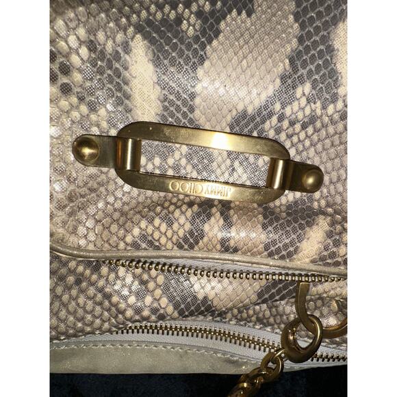 VINTAGE ONE OF A KIND JIMMY CHOO LARGE PYTHON & LEATHER BAG -TONS OF POCKETS! - Picture 13 of 13